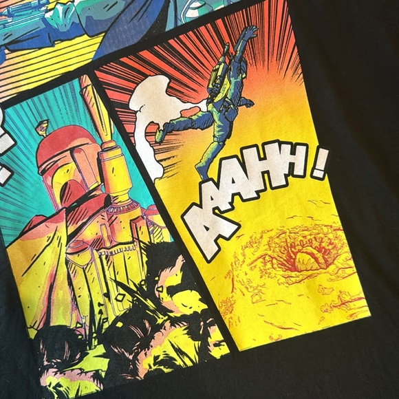 Disney Star Wars Mandalorian "Bad Day?" Black Graphic T-shirt Mens Size US XL - Picture 3 of 14